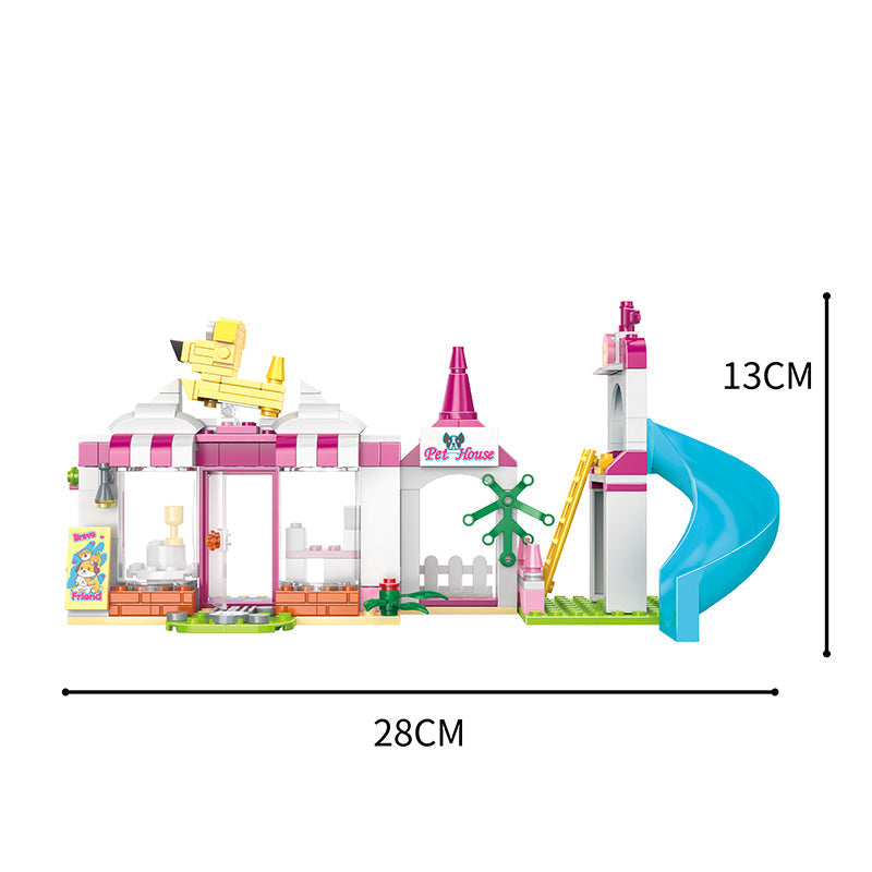 COGO 244PCS Cute Pet Girl Cute Pet Training Camp Building Block Toys