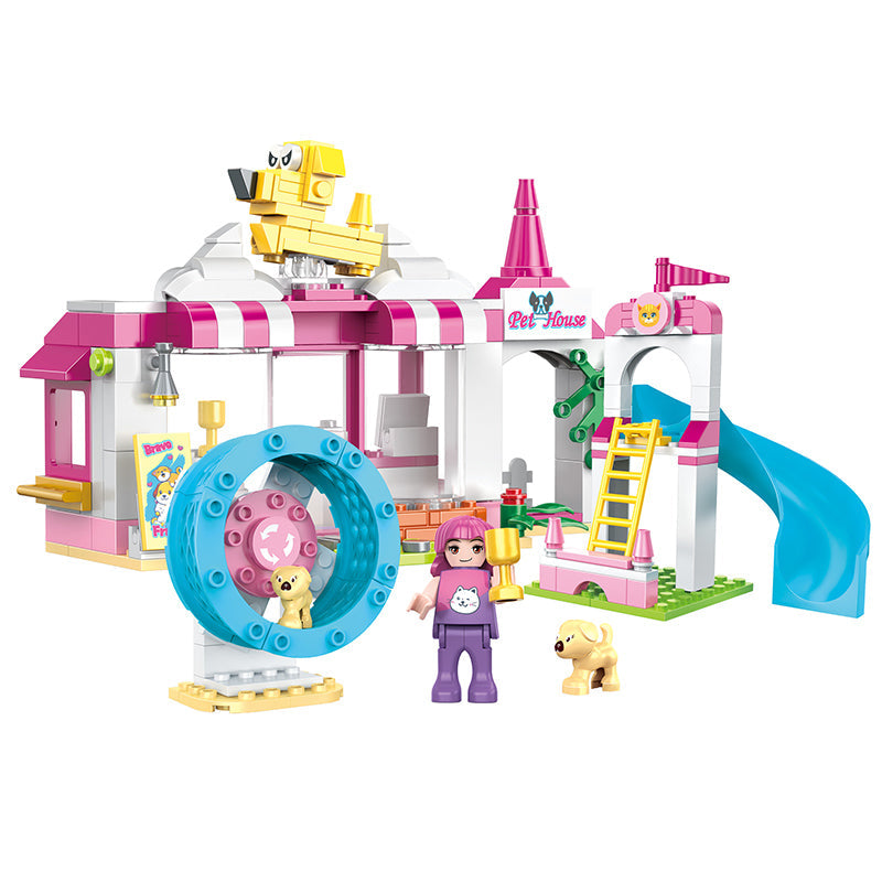 COGO 244PCS Cute Pet Girl Cute Pet Training Camp Building Block Toys