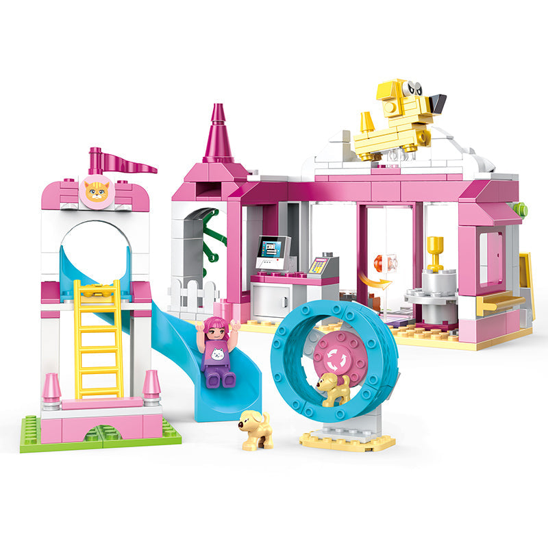 COGO 244PCS Cute Pet Girl Cute Pet Training Camp Building Block Toys