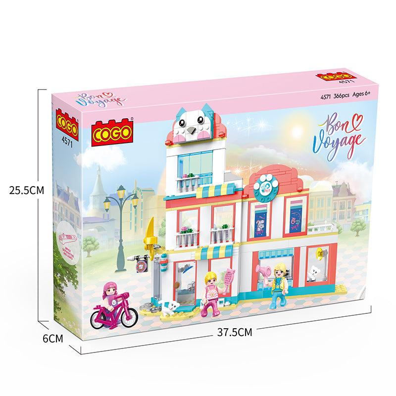 COGO 366PCS Cute Pet Girl Pet Beauty Salon Building Block Toys
