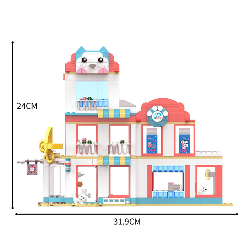 COGO 366PCS Cute Pet Girl Pet Beauty Salon Building Block Toys