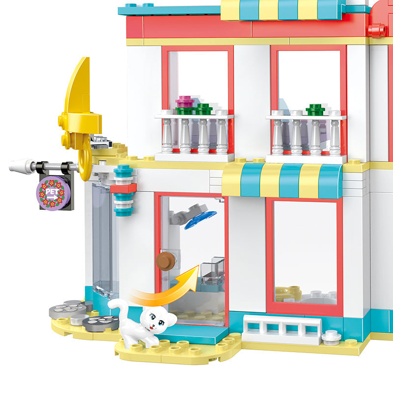 COGO 366PCS Cute Pet Girl Pet Beauty Salon Building Block Toys