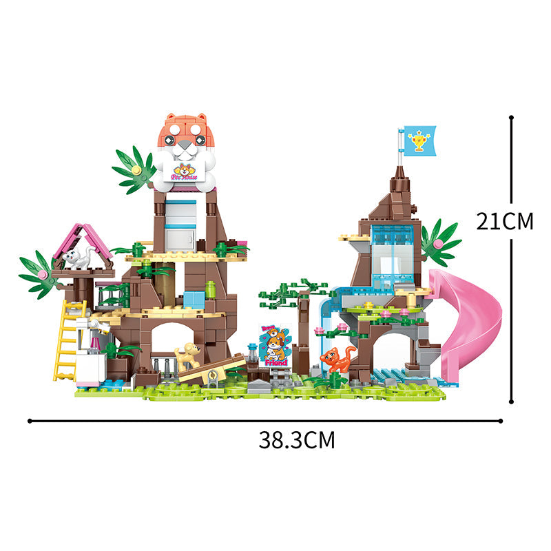 COGO 632PCS Cute Pet Girl Outdoor Pet Rescue Building Block Toy