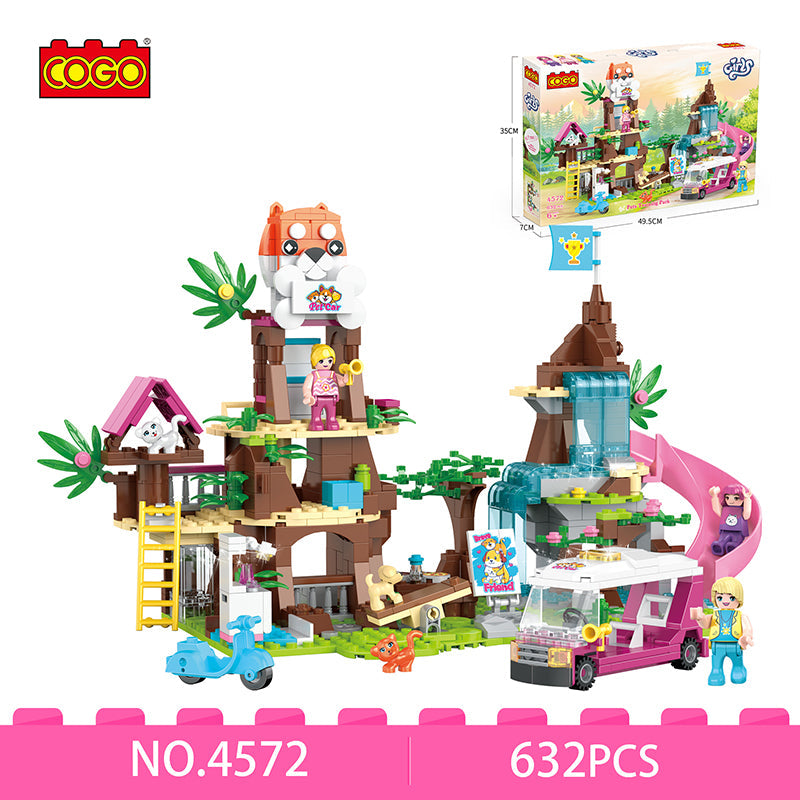 COGO 632PCS Cute Pet Girl Outdoor Pet Rescue Building Block Toy
