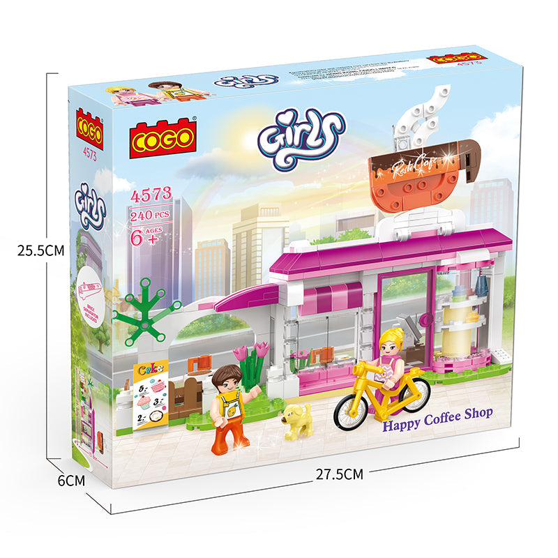 COGO 240PCS Happy City Girls Happy Cafe Building Block Toy