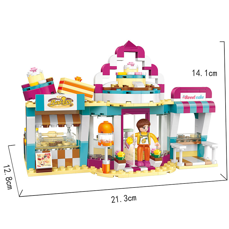 COGO 348PCS Happy City Girls Happy Baking Shop Building Block Toy