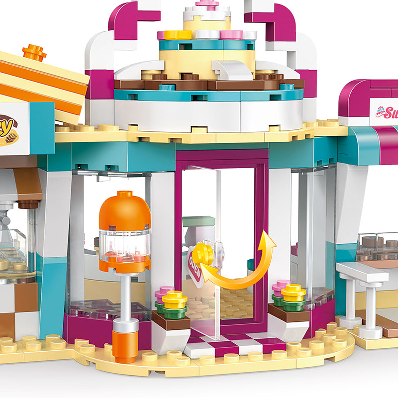 COGO 348PCS Happy City Girls Happy Baking Shop Building Block Toy