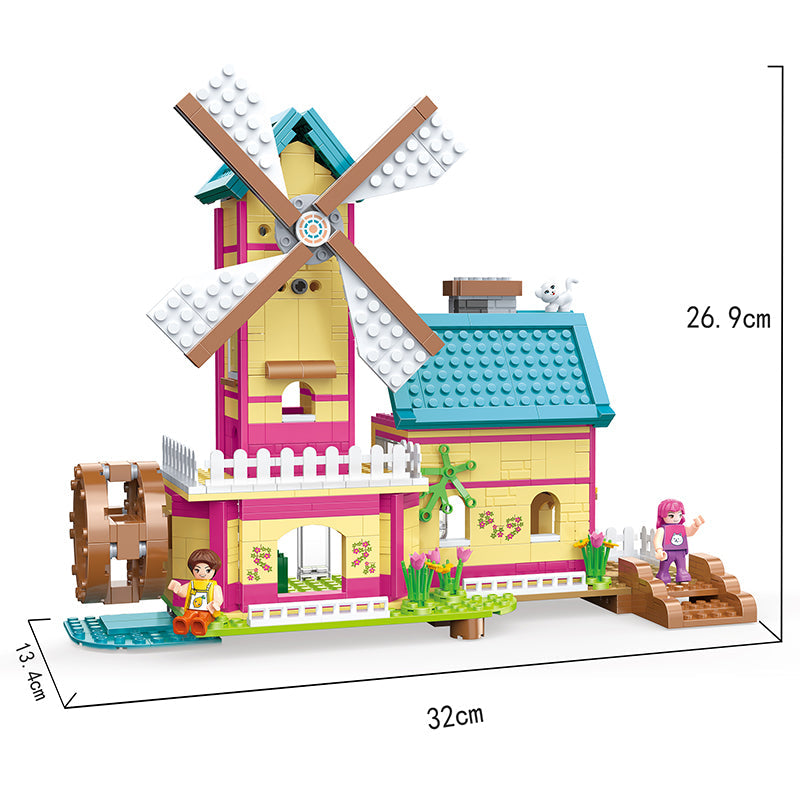COGO 658PCS Happy City Girls Windmill Holiday House Building Block Toy