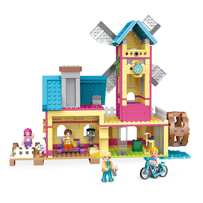 COGO 658PCS Happy City Girls Windmill Holiday House Building Block Toy