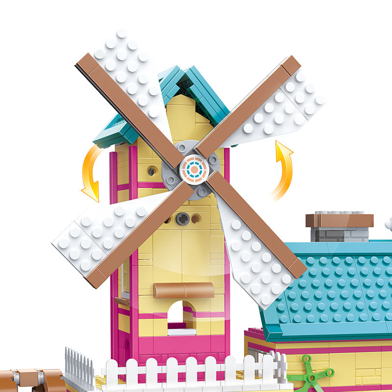 COGO 658PCS Happy City Girls Windmill Holiday House Building Block Toy