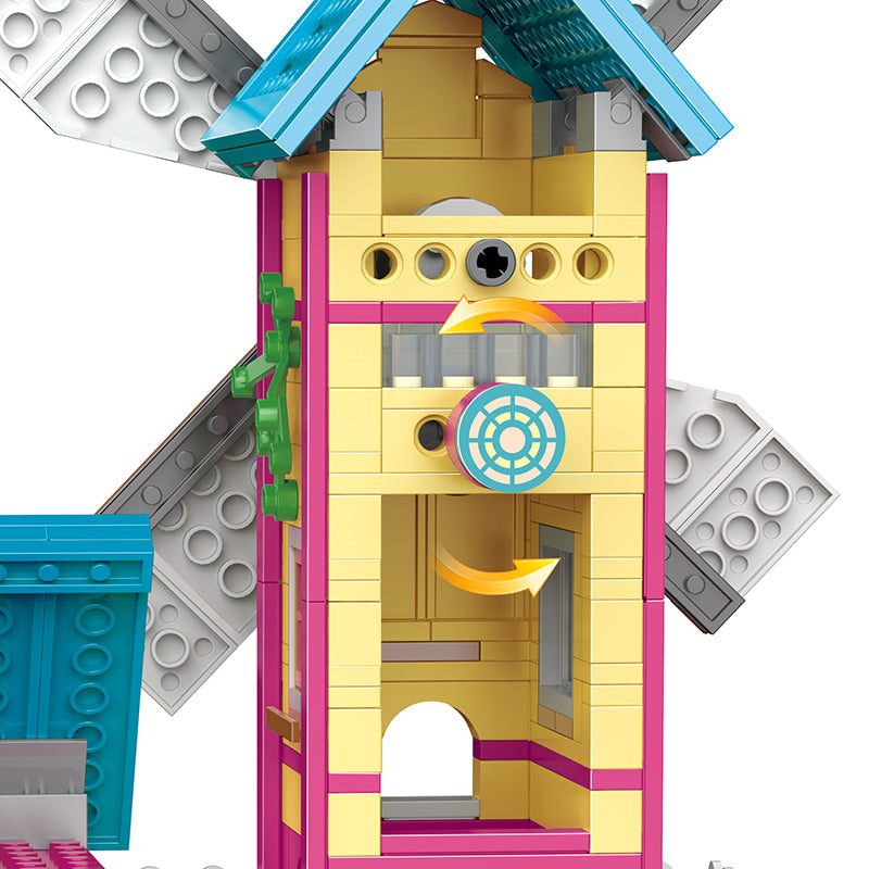 COGO 658PCS Happy City Girls Windmill Holiday House Building Block Toy