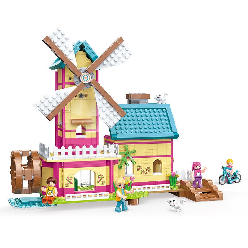 COGO 658PCS Happy City Girls Windmill Holiday House Building Block Toy