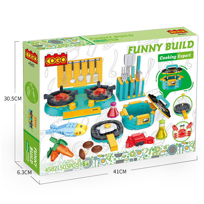 COGO 503PCS Playhouse kitchen cooking building block Toys