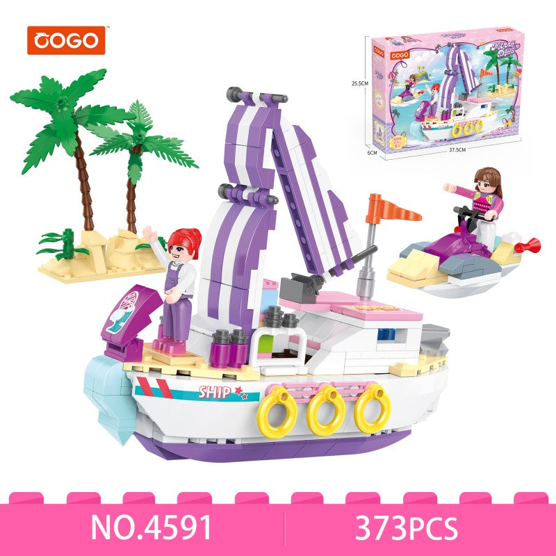 COGO 373PCS Girls Vacation Surf Building Block Toy