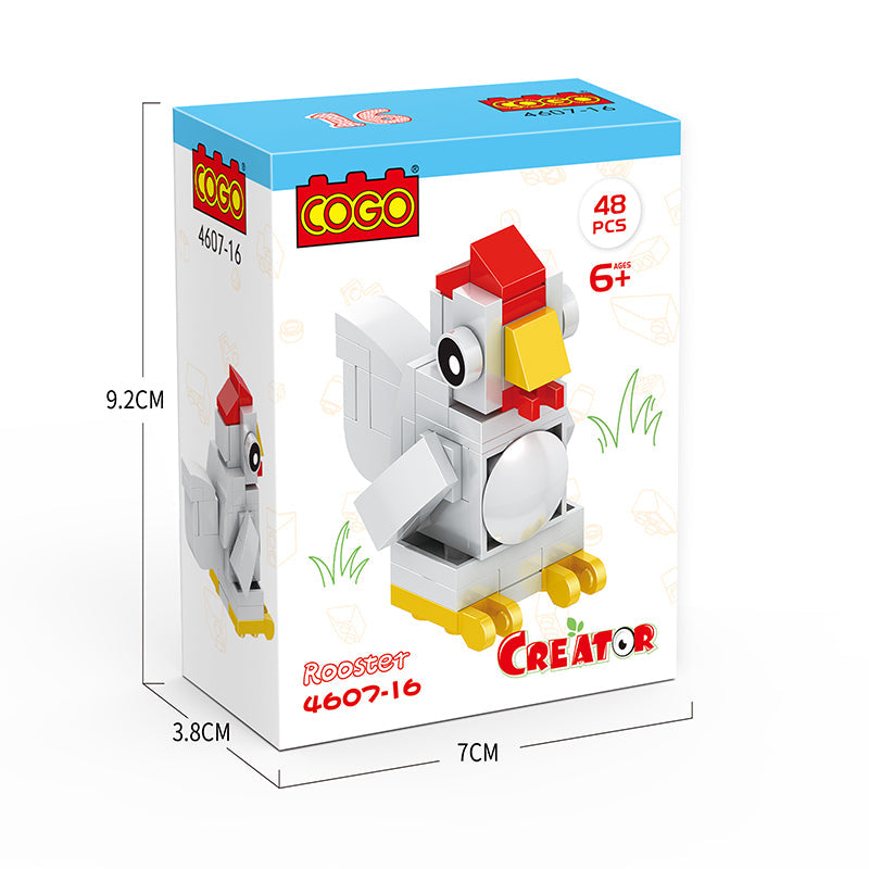 COGO 31-57PCS Sixteen Mini Animal Building Block Toys