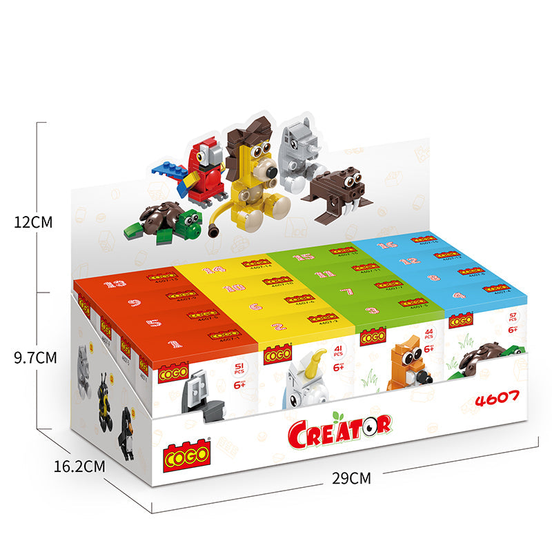 COGO 31-57PCS Sixteen Mini Animal Building Block Toys