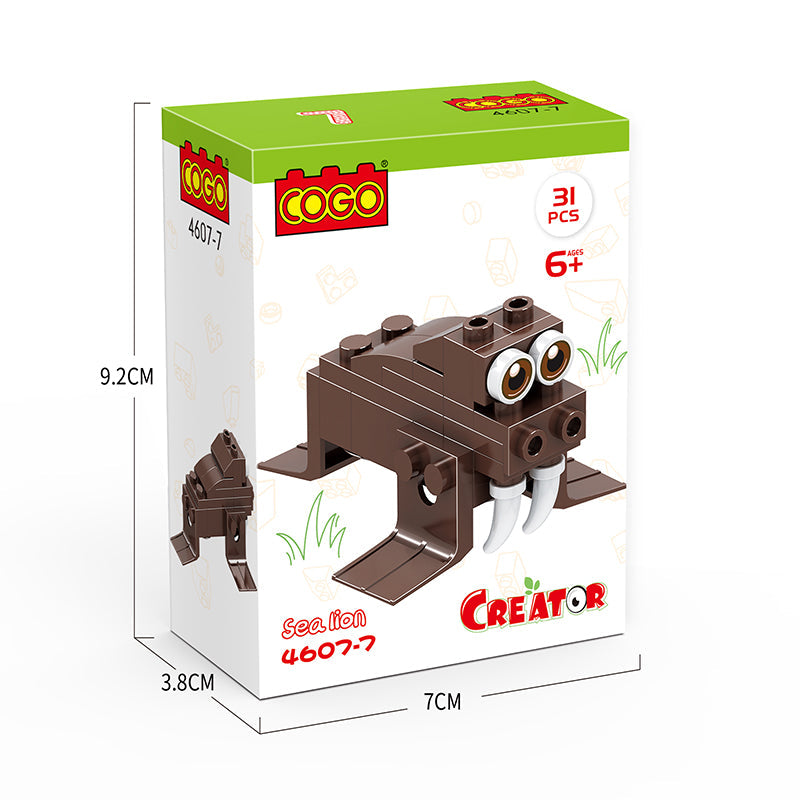 COGO 31-57PCS Sixteen Mini Animal Building Block Toys