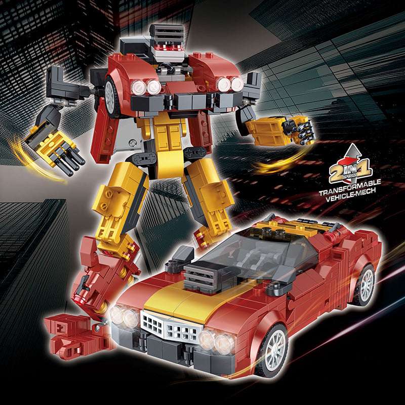 COGO 391PCS Transformation Series Transform Mech Sports Car Building Blocks Toys