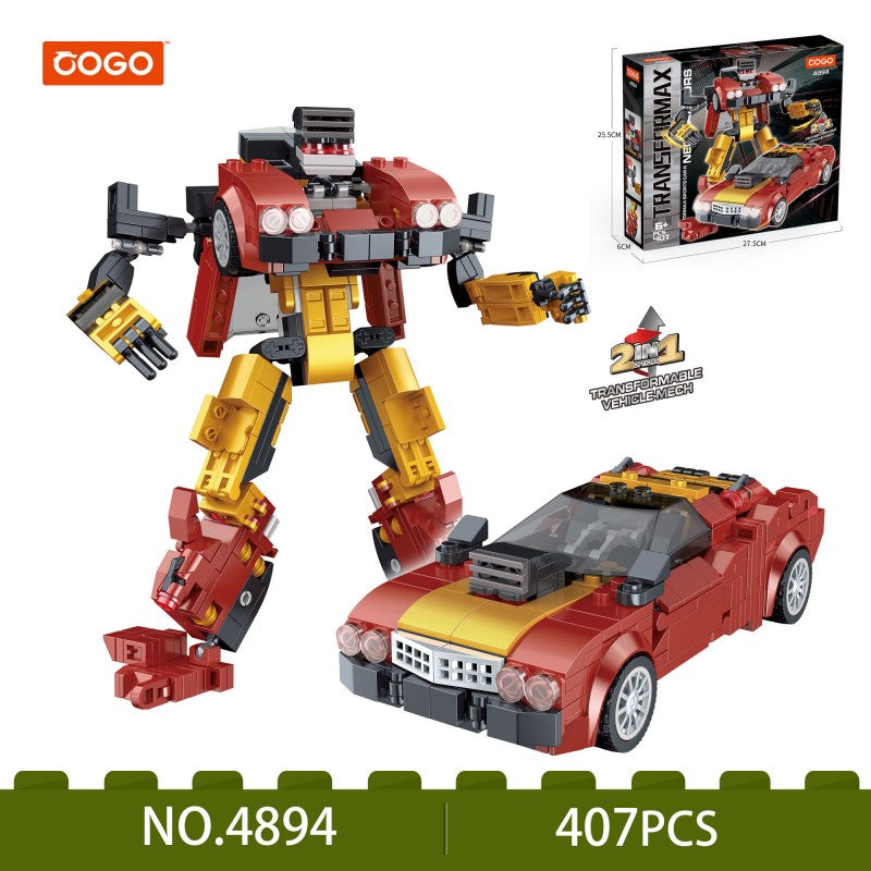 COGO 407PCS Transformation Series Transform Mech Sports Car Building Blocks Toys