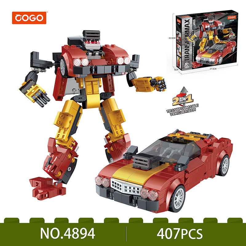 COGO 391PCS Transformation Series Transform Mech Sports Car Building Blocks Toys