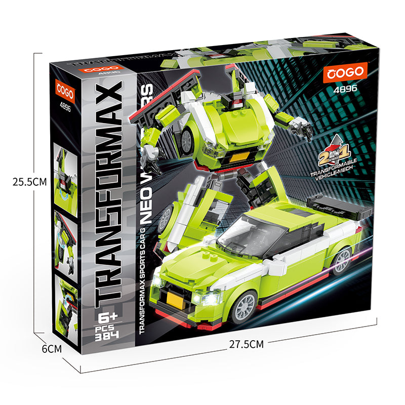 COGO 383PCS Transformation Series Transform Mech Sports Car Building Blocks Toys