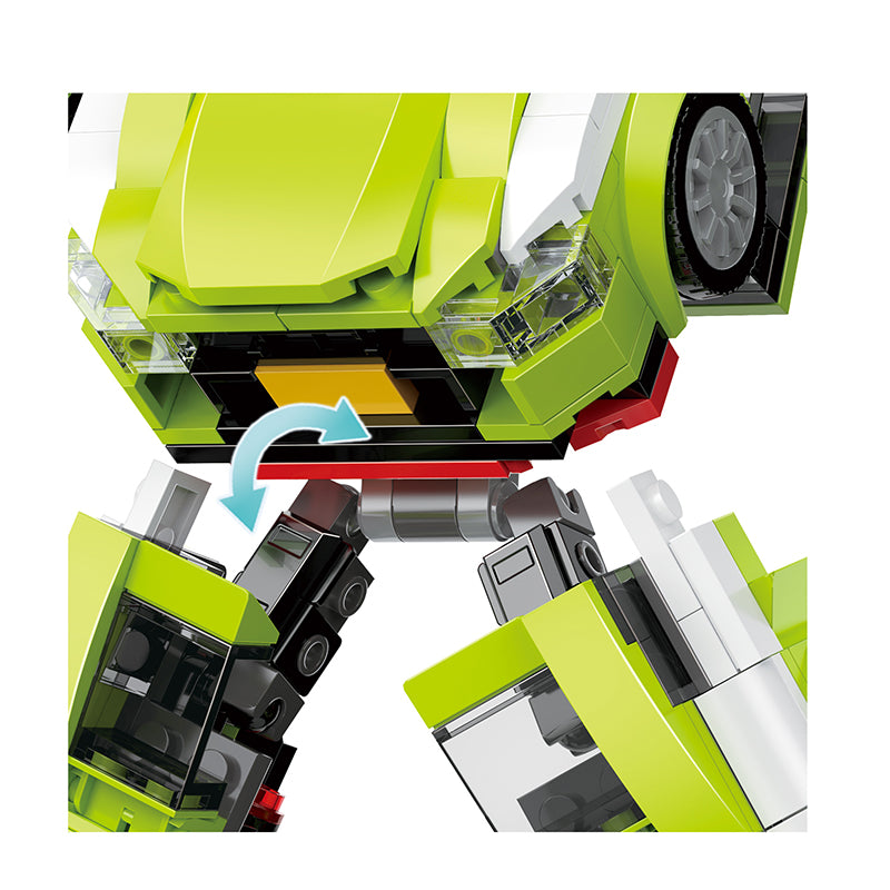 COGO 383PCS Transformation Series Transform Mech Sports Car Building Blocks Toys