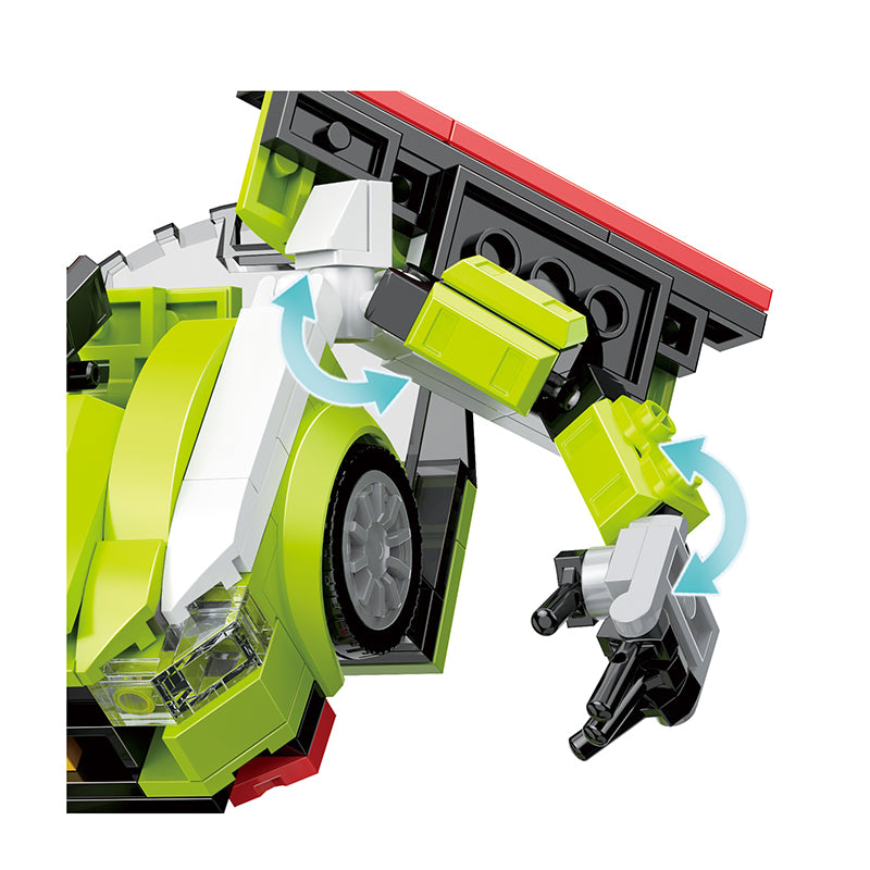 COGO 383PCS Transformation Series Transform Mech Sports Car Building Blocks Toys