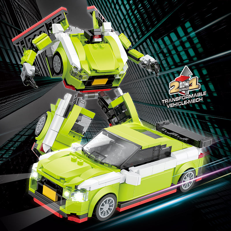 COGO 383PCS Transformation Series Transform Mech Sports Car Building Blocks Toys