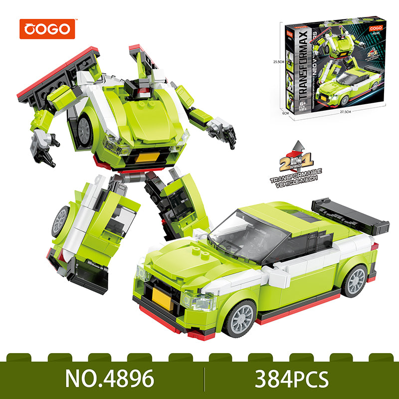 COGO 383PCS Transformation Series Transform Mech Sports Car Building Blocks Toys