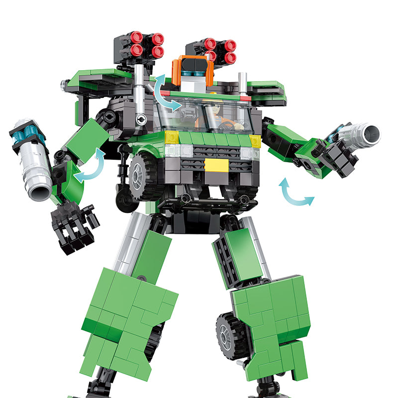 COGO 673PCS Transformation Series Transform Mech Truck Building Blocks Toys