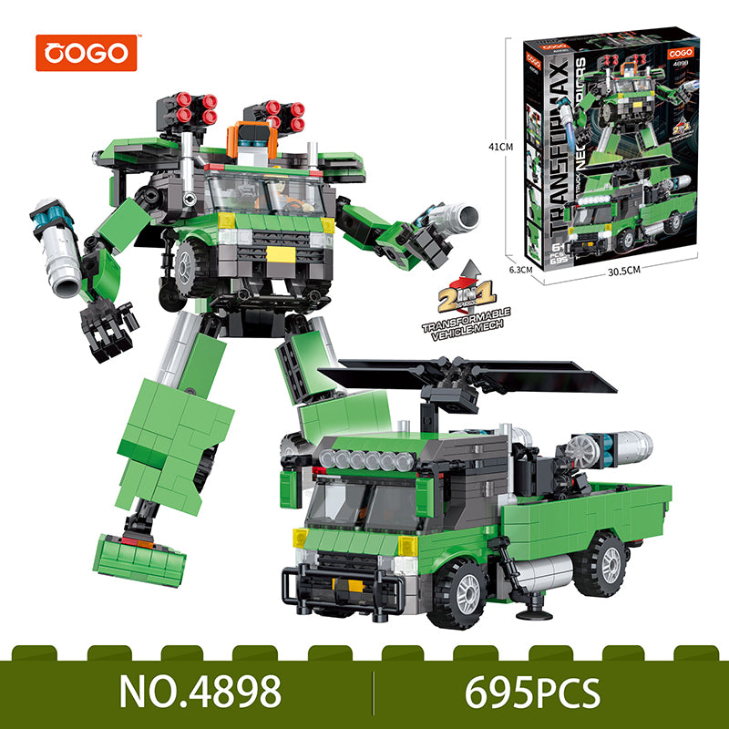 COGO 673PCS Transformation Series Transform Mech Truck Building Blocks Toys