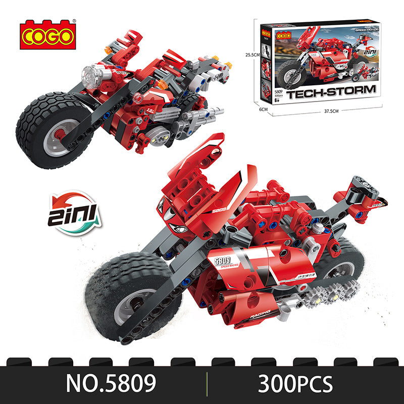 COGO 300PCS Technology Car Motorcycle Building Block Toys