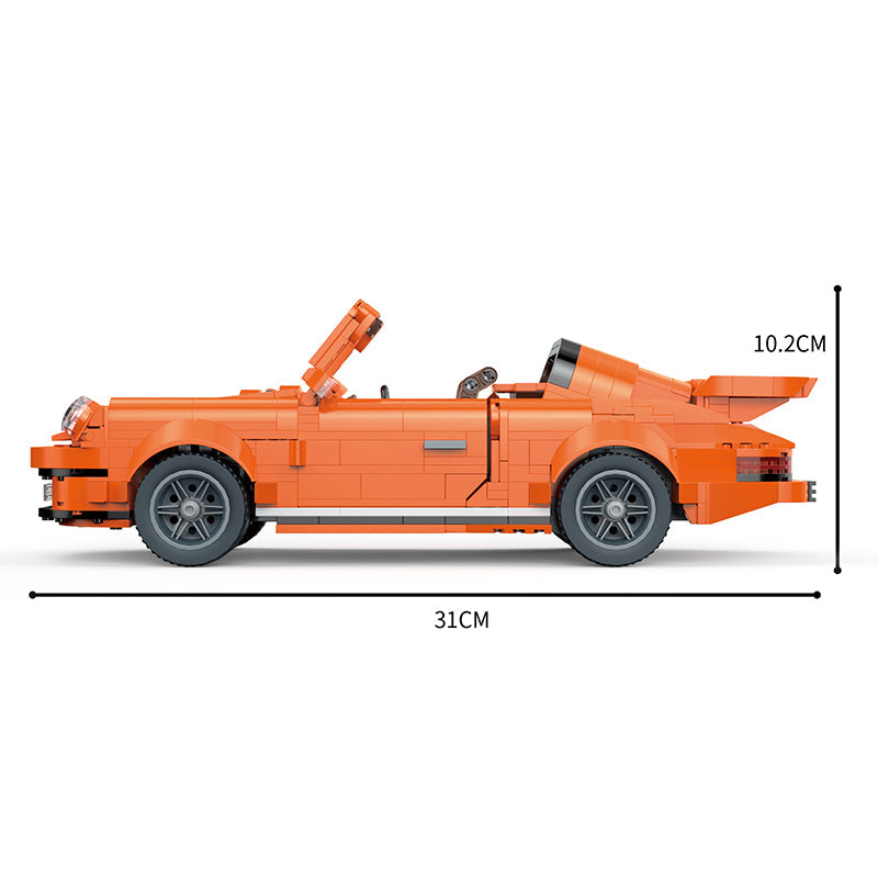 COGO 915PCS Technology Orange Racing Building Block Toy