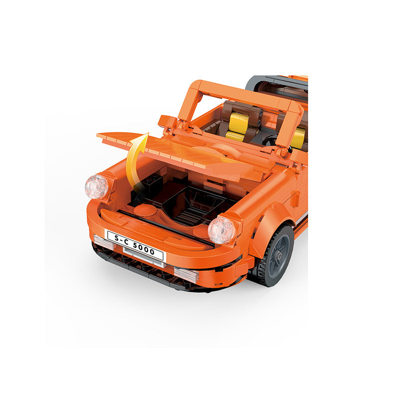 COGO 915PCS Technology Orange Racing Building Block Toy