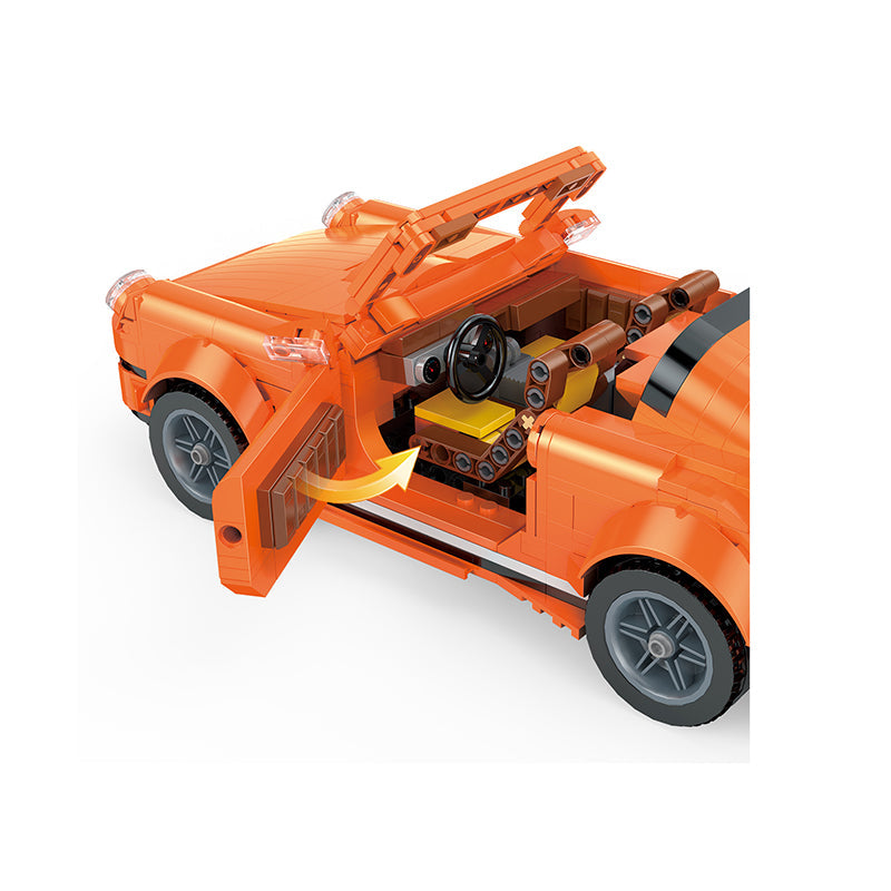 COGO 915PCS Technology Orange Racing Building Block Toy