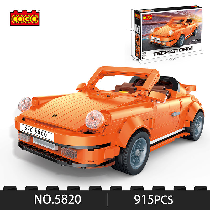 COGO 915PCS Technology Orange Racing Building Block Toy