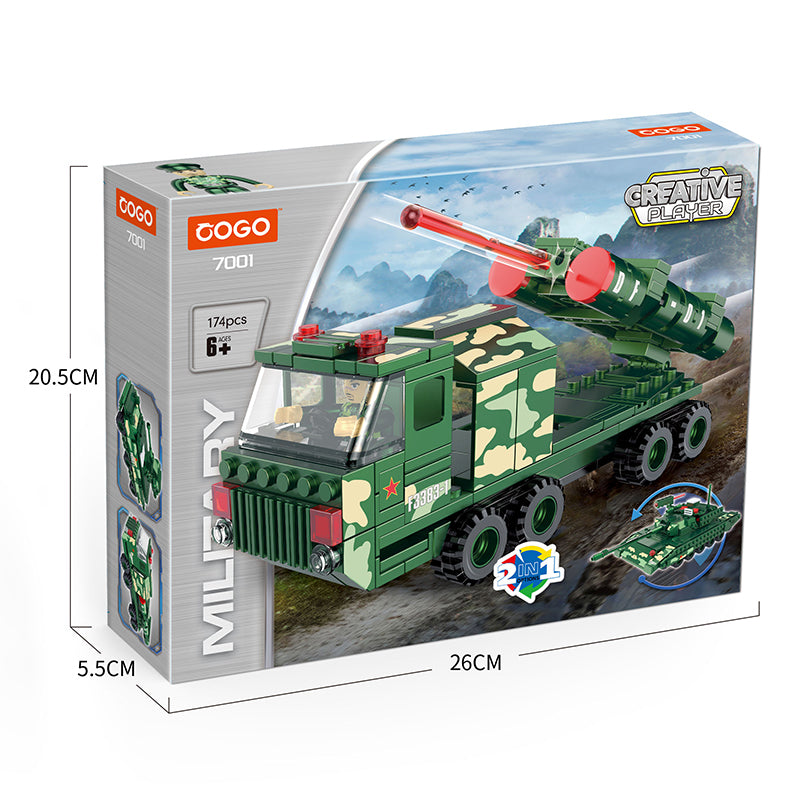 COGO 174PCS Military Missile Vehicle Building Block Toys
