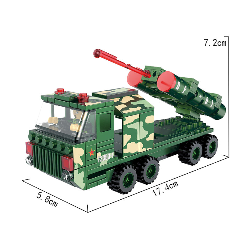 COGO 174PCS Military Missile Vehicle Building Block Toys
