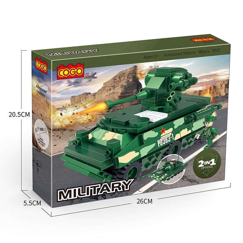 COGO 185PCS Military Armored Vehicle Building Block Toys