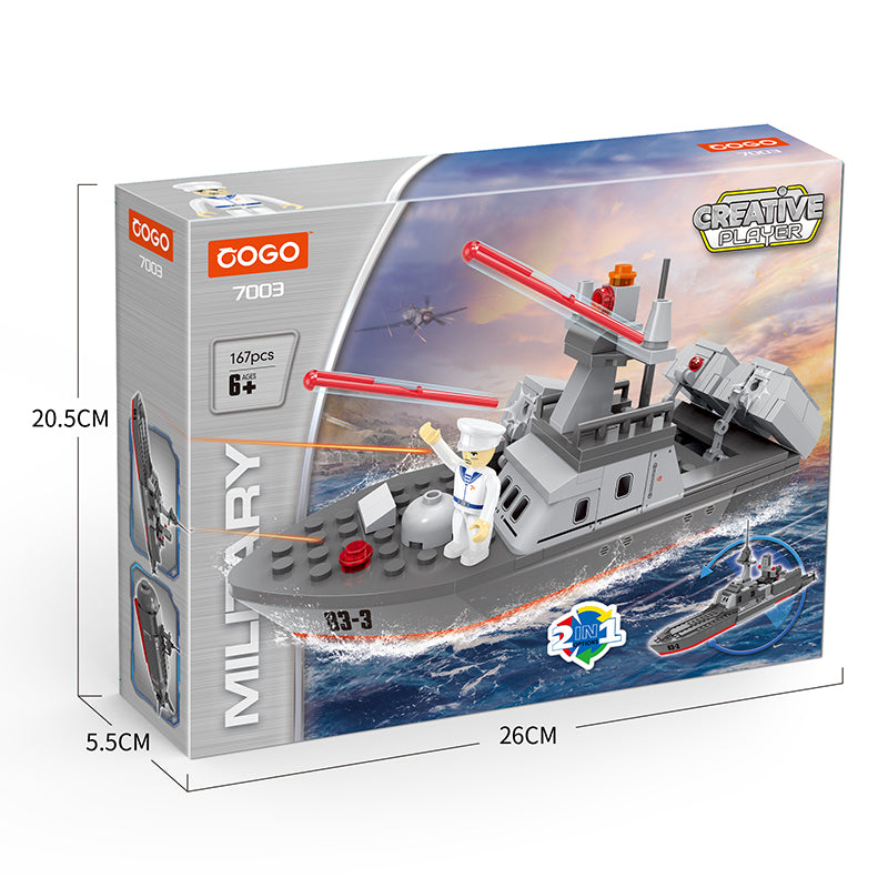 COGO 167PCS Military Ship Building Block Toys