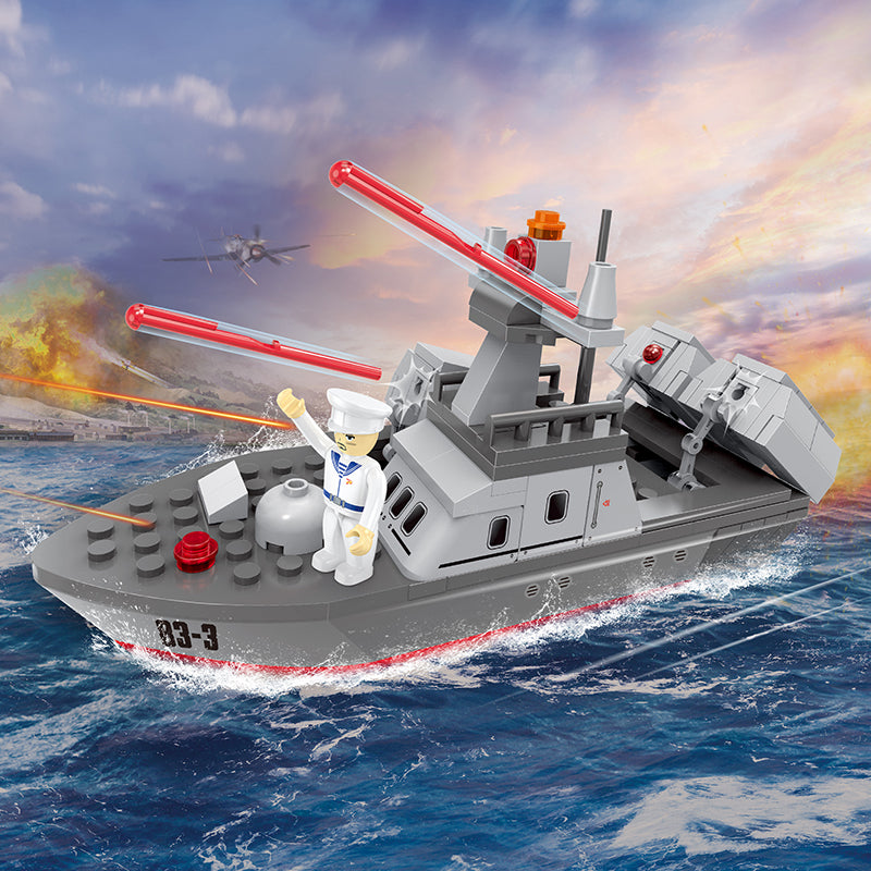 COGO 167PCS Military Ship Building Block Toys