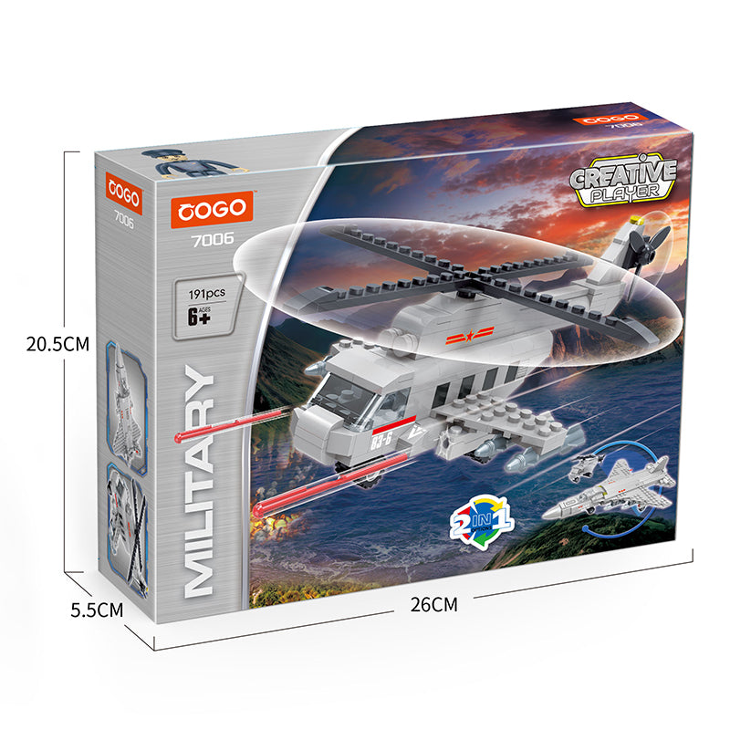 COGO 191PCS Military Helicopter Building Block Toys