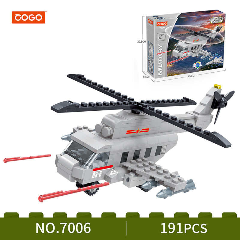 COGO 191PCS Military Helicopter Building Block Toys