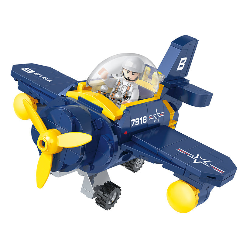 COGO 249PCS Q Version Airplane Spiral Airplane Building Block Toys