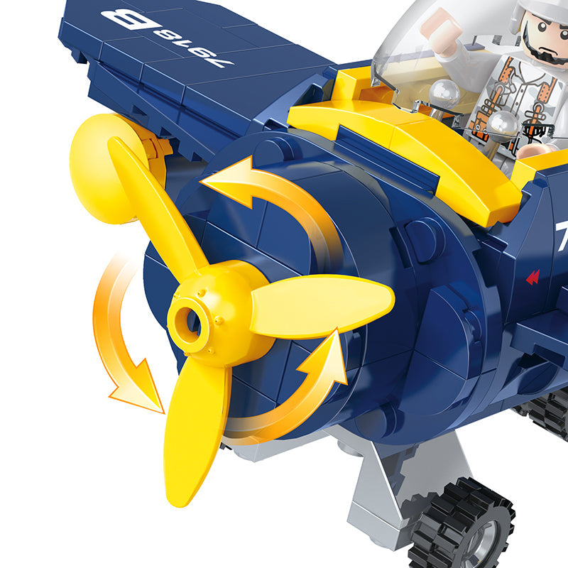 COGO 249PCS Q Version Airplane Spiral Airplane Building Block Toys