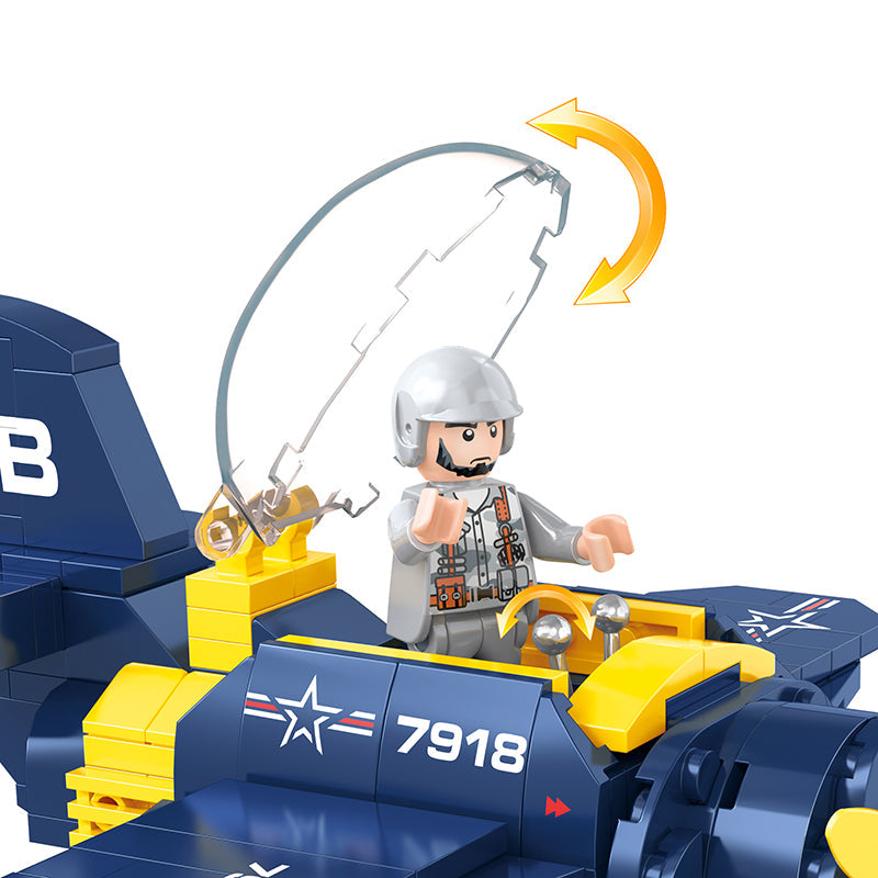 COGO 249PCS Q Version Airplane Spiral Airplane Building Block Toys