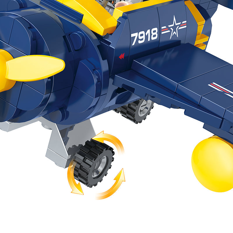 COGO 249PCS Q Version Airplane Spiral Airplane Building Block Toys