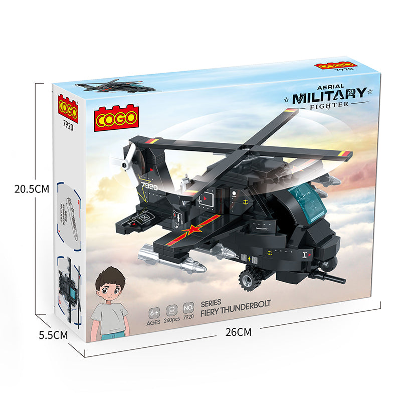 COGO 260PCS Q Version Airplane Helicopter Building Block Toys