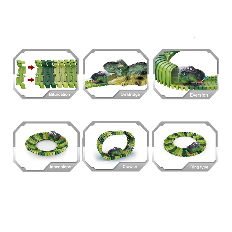 B/O Railway Dinosaur Car With Light(189Pieces)