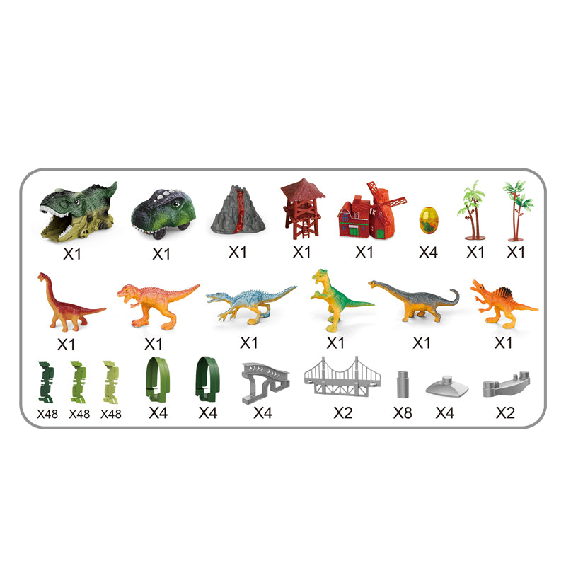 B/O Railway Dinosaur Car With Light(189Pieces)
